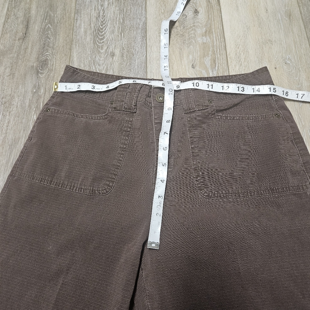 Christopher & Banks Brown Relaxed Fit Capri Pants Cropped Straight Women's 8 - Picture 2 of 8